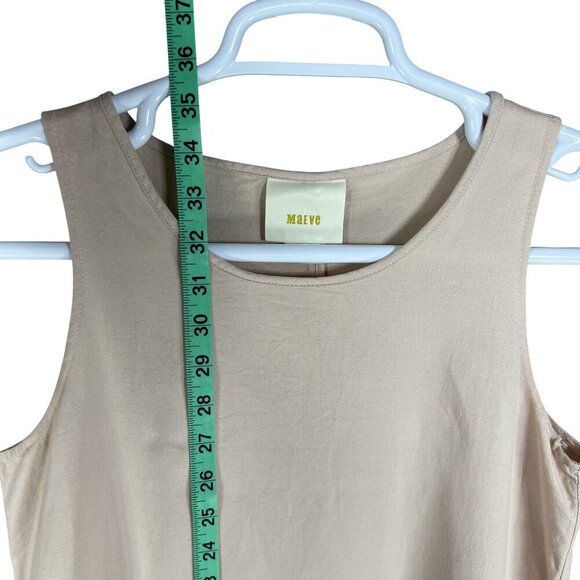 Anthropology Maeve XS Camillia Blush Dropwaist HiLow Dress Linen Blend Lagenlook - Picture 12 of 16